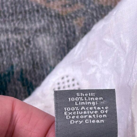 Ann Taylor Top Vintage Linen 12 White Sleeveless Embroidered Scallop V Blouse - Picture 9 of 15